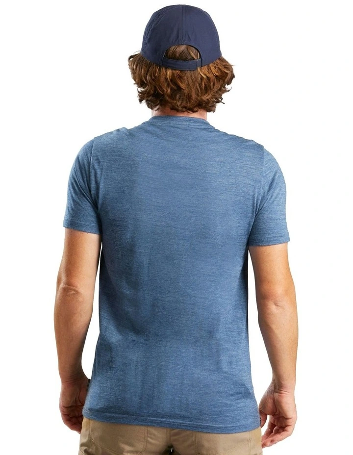 Travel Trekking Merino Wool T-shirt in Blue image 2