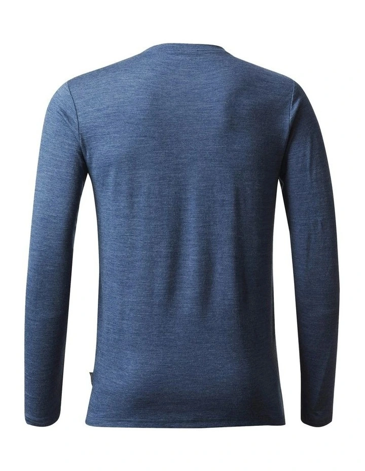 Long Sleeve Travel Merino Wool T-shirt in Blue image 6