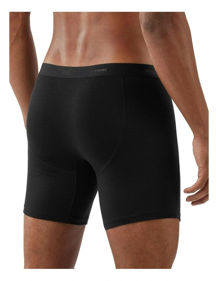 Mountain Trekking Merino Wool Boxer Shorts in Black image 2