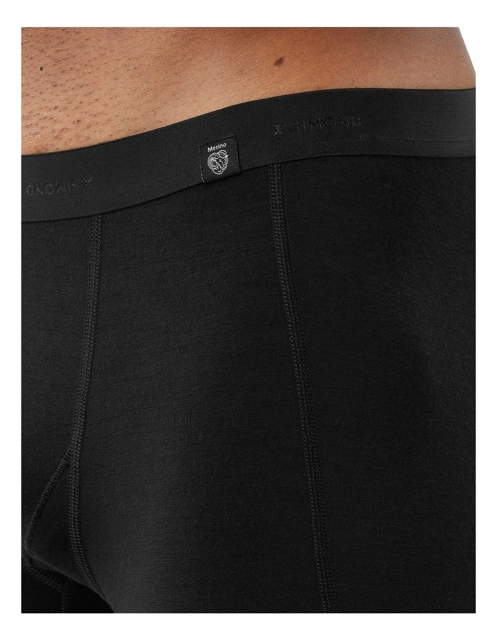 Mountain Trekking Merino Wool Boxer Shorts in Black image 3