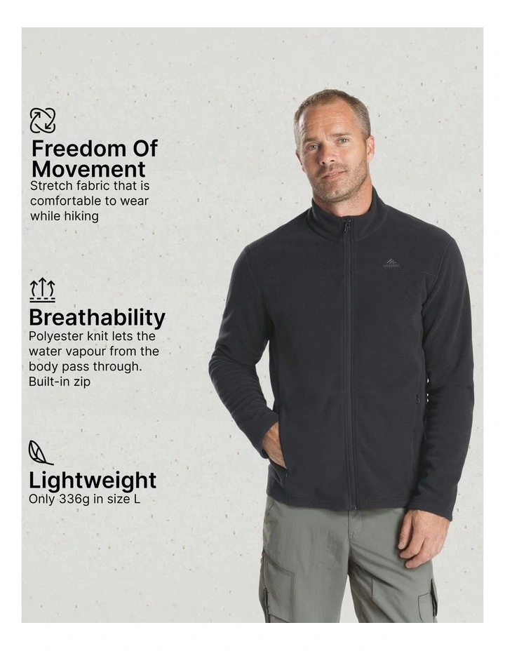 Hiking Fleece Jacket MH120 in Black image 5