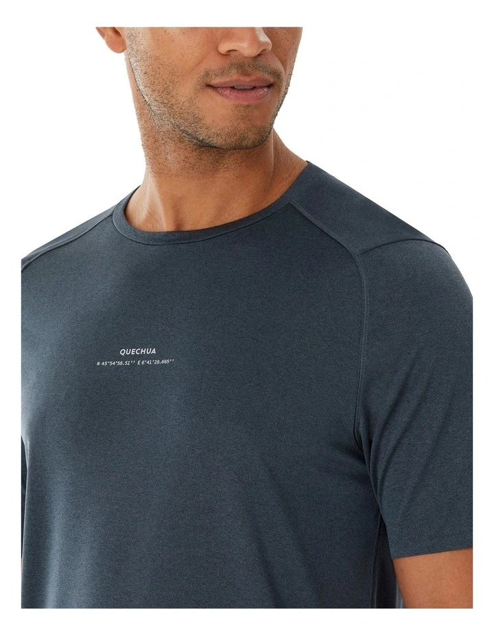 Short-Sleeved Hiking T-shirt MH500 in Grey image 3