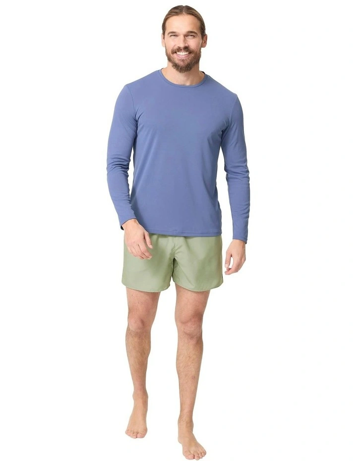 Anti-UV Surf Top Long Sleeve Eco Water T-shirt in Blue image 4