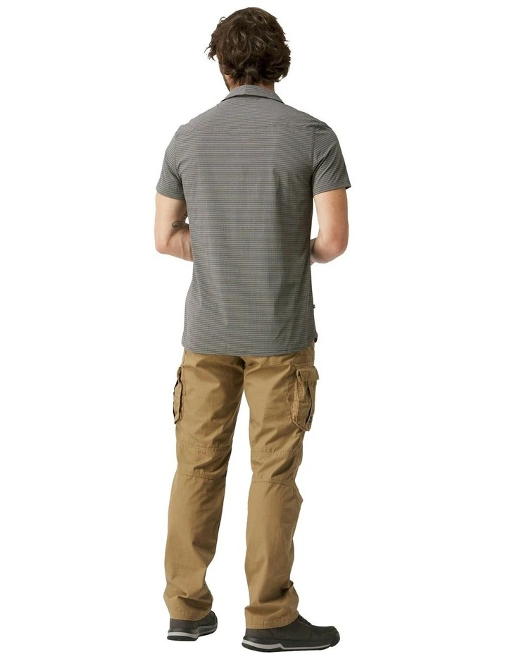 Travel 500 Stretch Short-Sleeved Trekking Shirt in Grey image 2