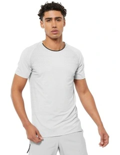 Cross Training Breathable Short-Sleeved Performance Celliant T-shirt in Grey