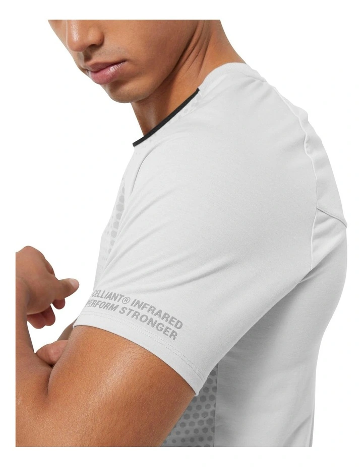 Cross Training Breathable Short-Sleeved Performance Celliant T-shirt in Grey image 3