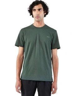 Kiprun Run 500 Dry Running Breathable T-shirt in Dark Green/Grey