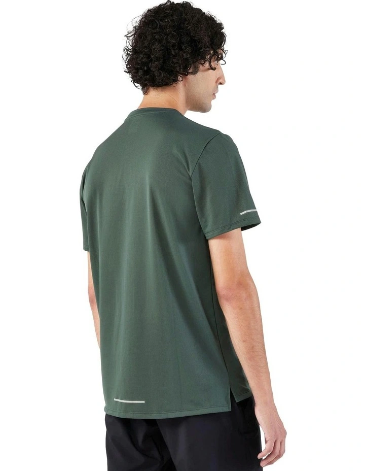 Kiprun Run 500 Dry Running Breathable T-shirt in Dark Green/Grey image 3