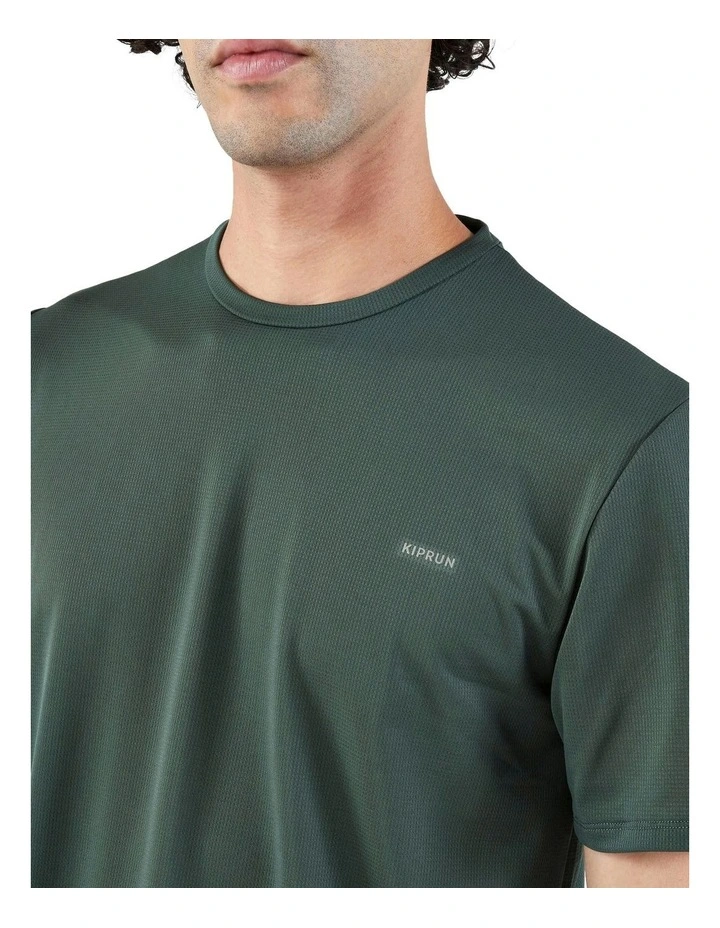 Kiprun Run 500 Dry Running Breathable T-shirt in Dark Green/Grey image 5