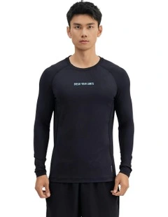 Men's Long-Sleeved Training T-shirt in Smoked Black