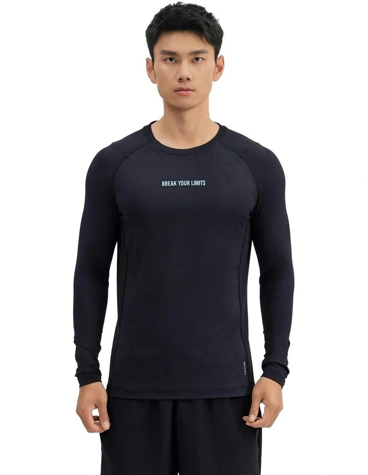 Men's Long-Sleeved Training T-shirt in Smoked Black image 1