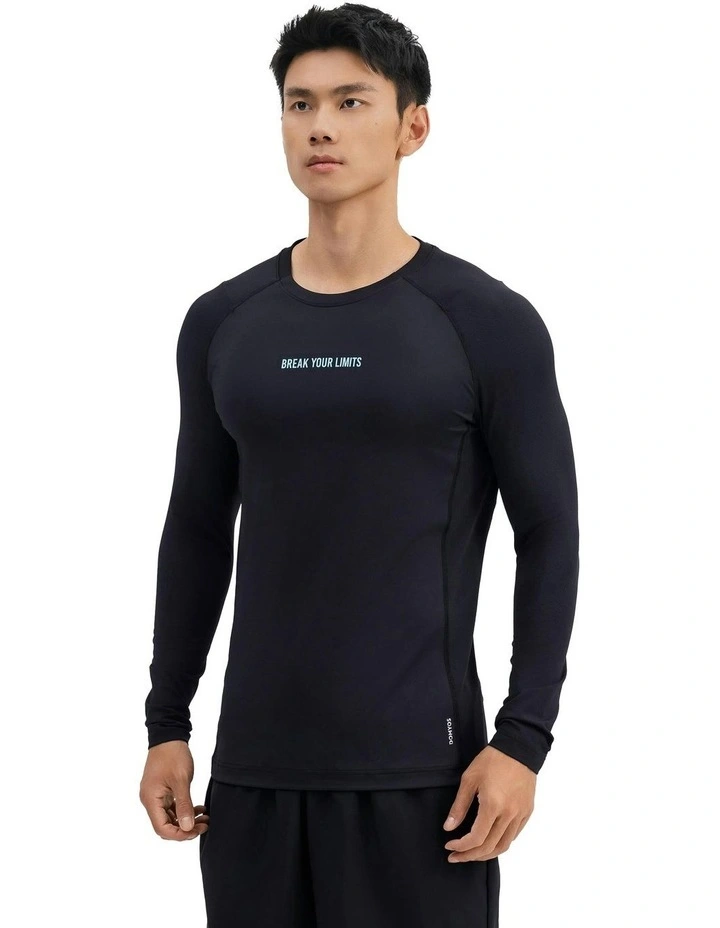 Men's Long-Sleeved Training T-shirt in Smoked Black image 3