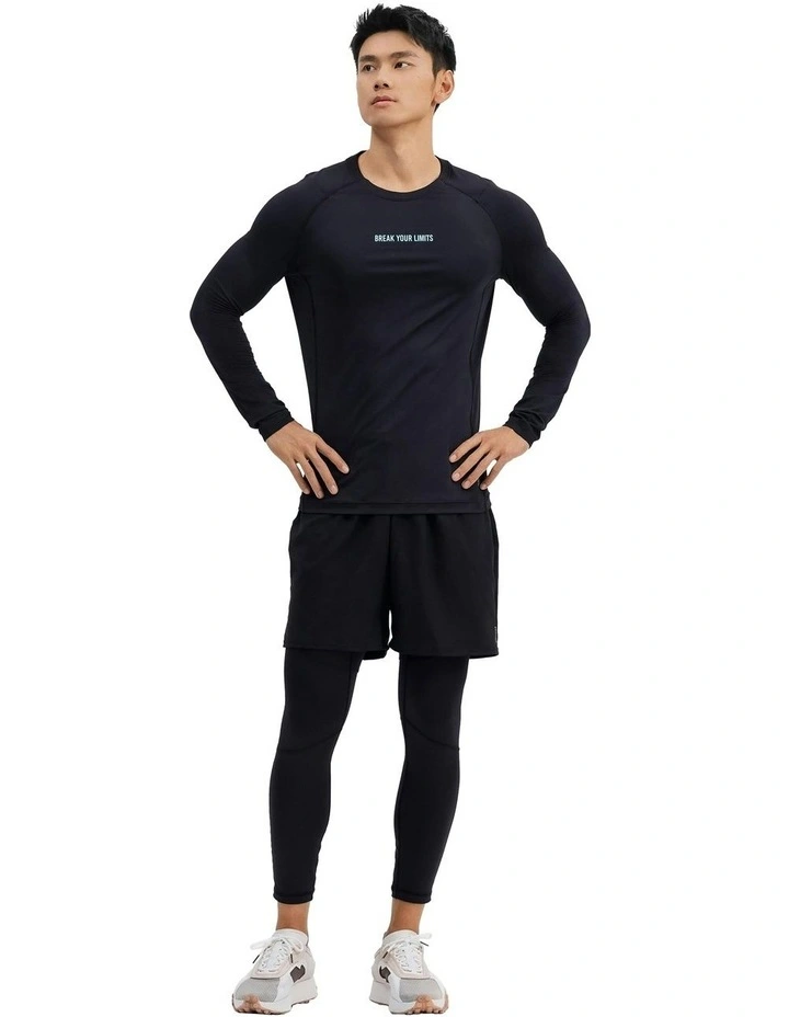 Men's Long-Sleeved Training T-shirt in Smoked Black image 4