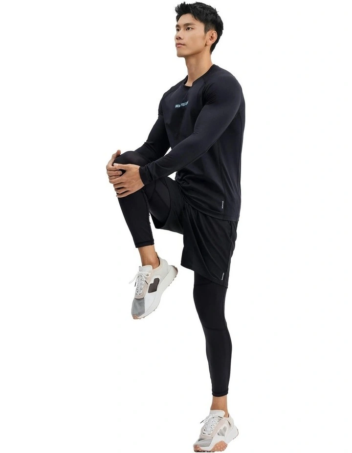 Men's Long-Sleeved Training T-shirt in Smoked Black image 5