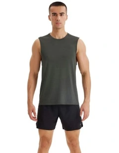500 Comfort Seamless Running Tank Top in Smoky Green