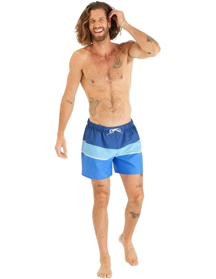 Surf 100 15 Inch Swim Short in Stripy Blue image 4