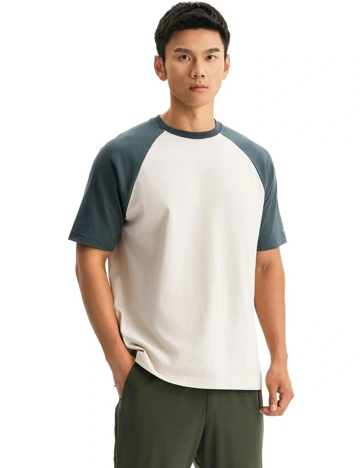 520 Linen Raglan-Sleeve Training T-Shirt in Beige image 4