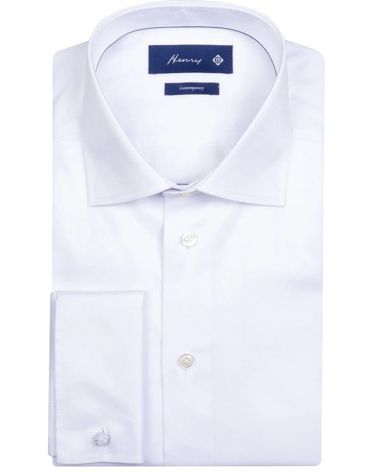 Twill Classic Shirt Single Cufflinks in White image 2