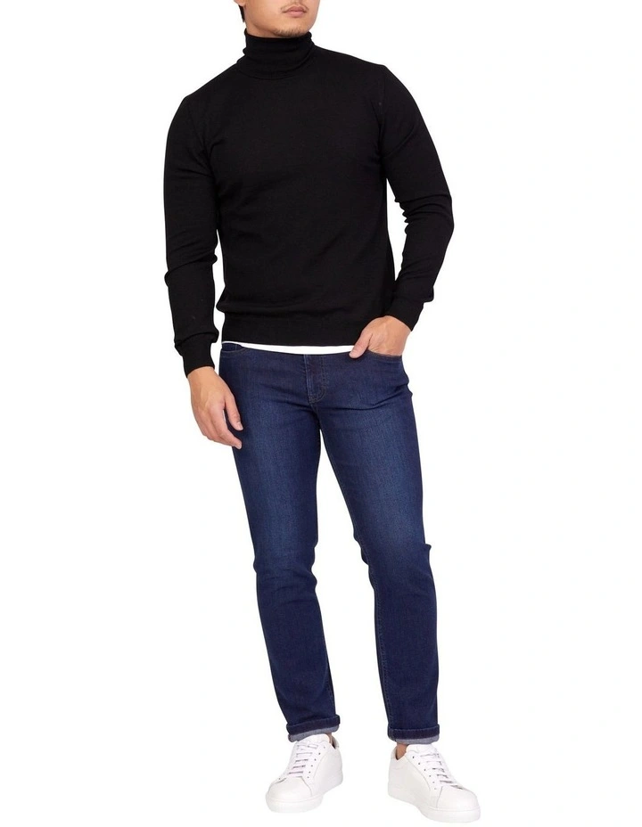 Cashmere Roll Neck Knit In Black image 3
