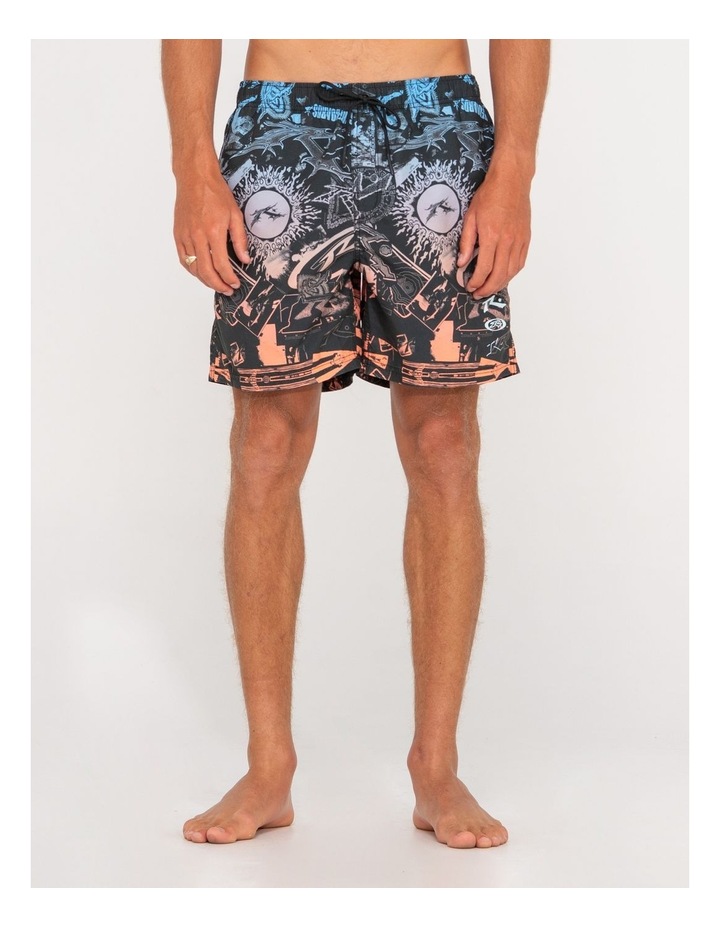 Paste Up Elastic Boardshort in Black