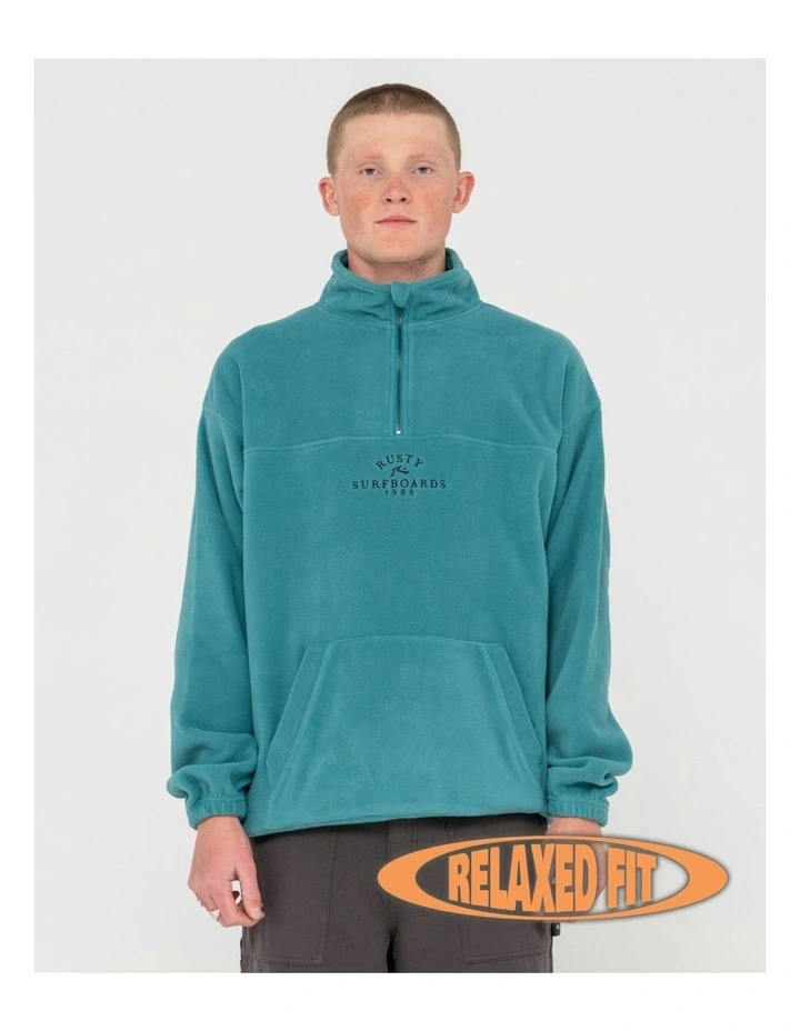 Rusty Middle Section Crew Polar Fleece Knit In Blue MYER