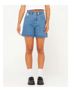 Cyprus High Denim Short in Blue