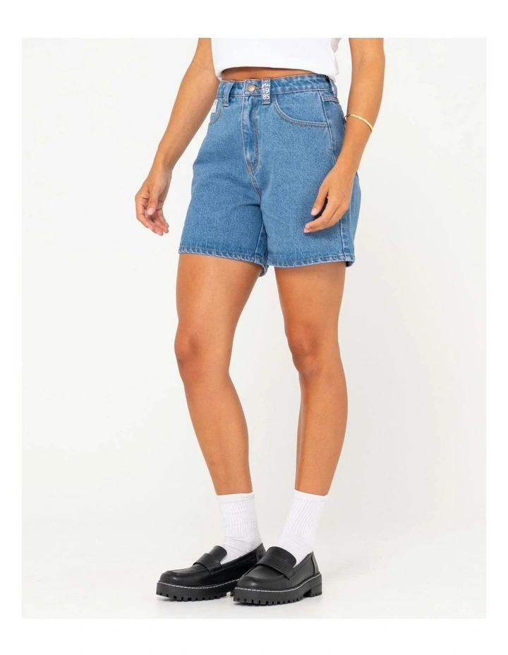 Cyprus High Denim Short in Blue image 3