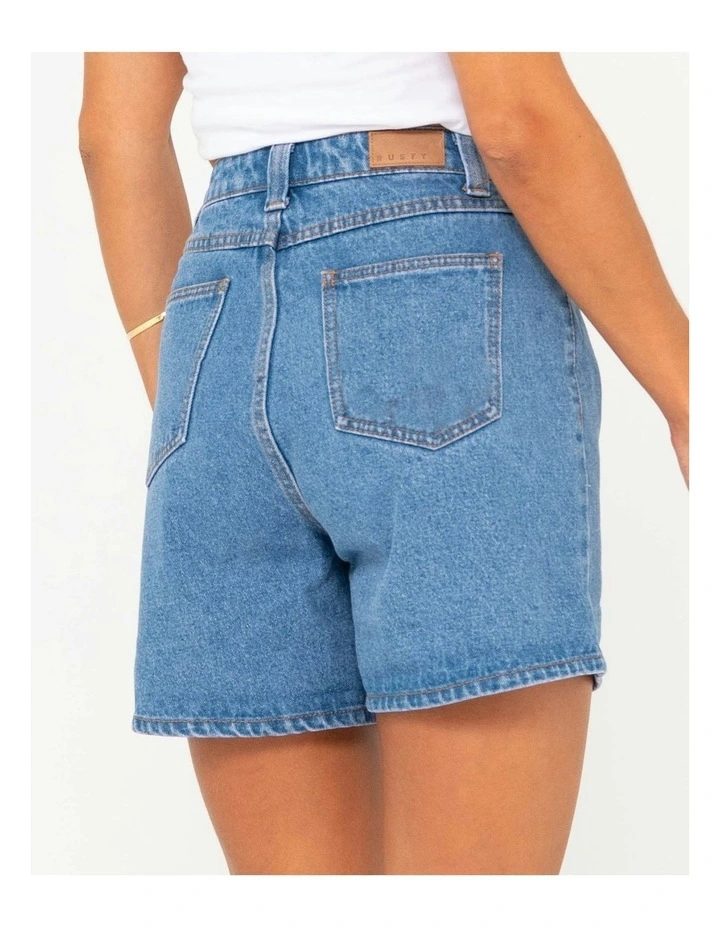 Cyprus High Denim Short in Blue image 4
