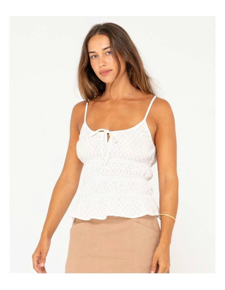 Effie Slip Skimmer Top in White image 2