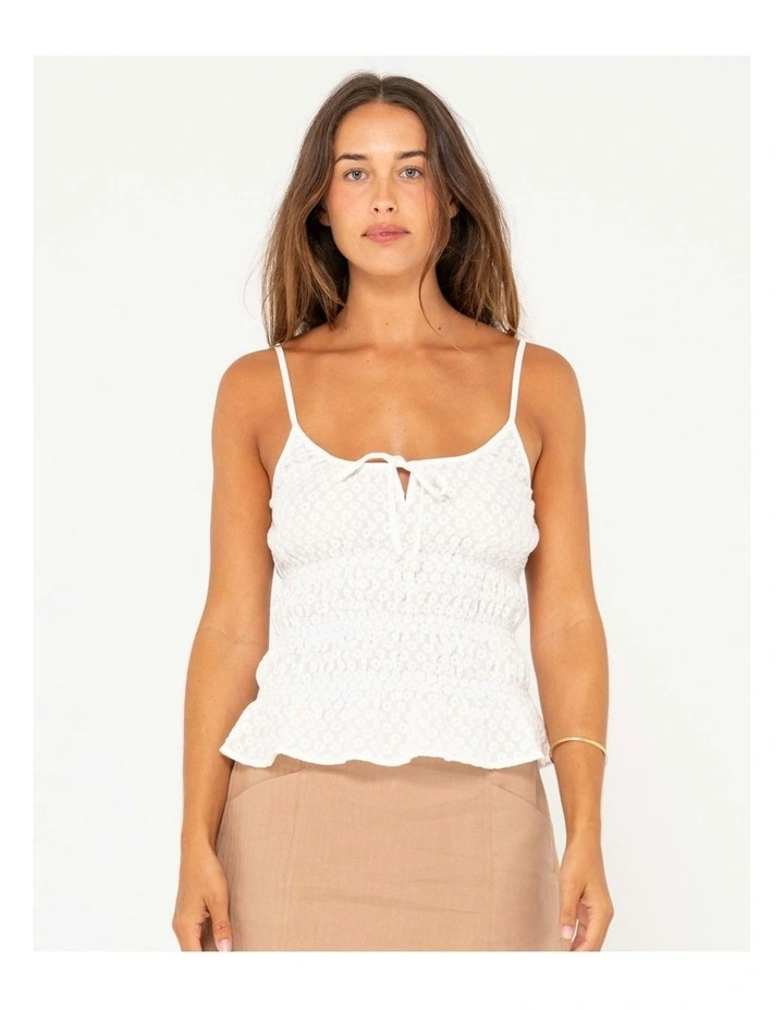 Effie Slip Skimmer Top in White image 3