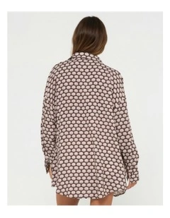 Sorrento Oversized Long Sleeve Shirt in Brown