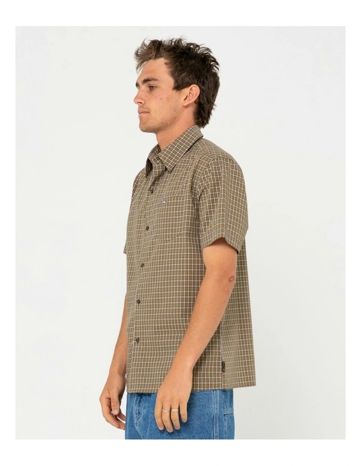 Datsun Check Short Sleeve Shirt in Green image 3
