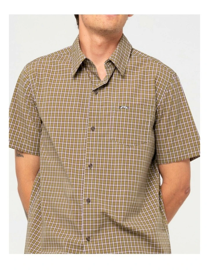 Datsun Check Short Sleeve Shirt in Green image 4