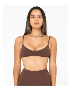 Lucky Bralette Bikini Top in Brown