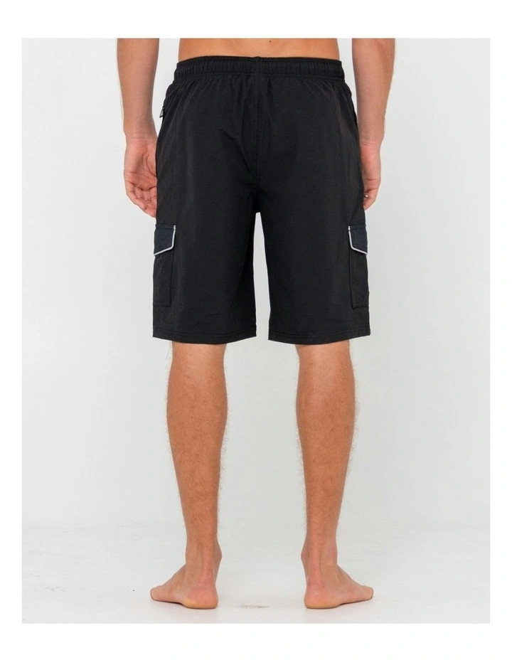 Dip The Toe Elastic Boardshorts in Black image 2