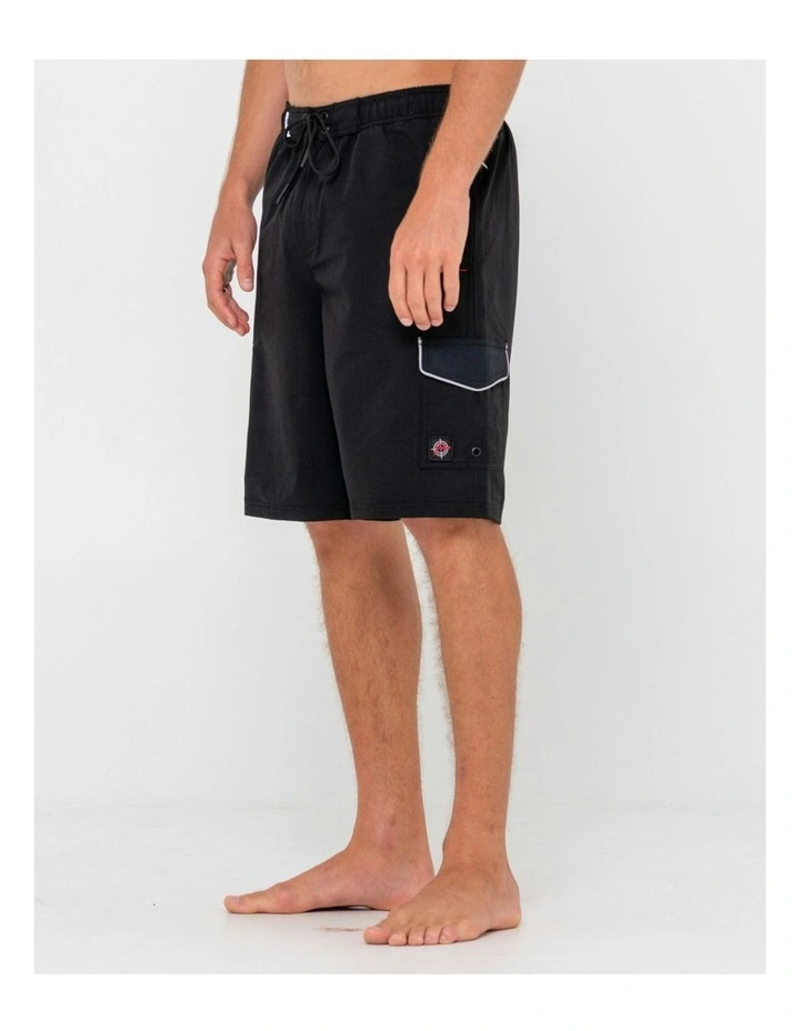 Dip The Toe Elastic Boardshorts in Black image 3
