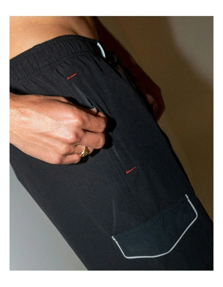 Dip The Toe Elastic Boardshorts in Black image 5