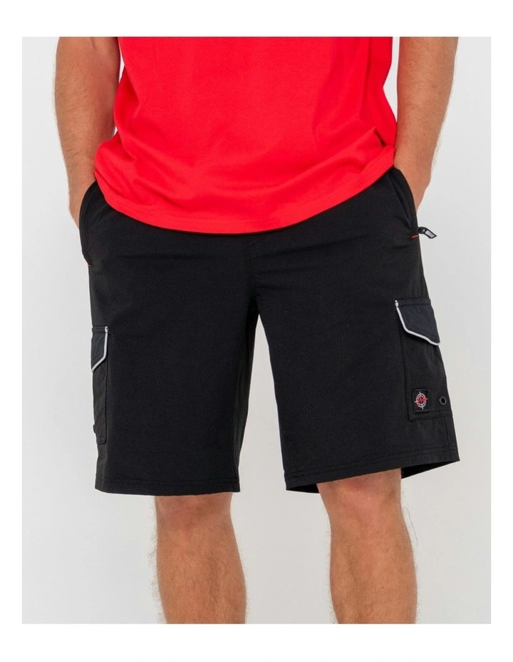 Dip The Toe Elastic Boardshorts in Black image 6