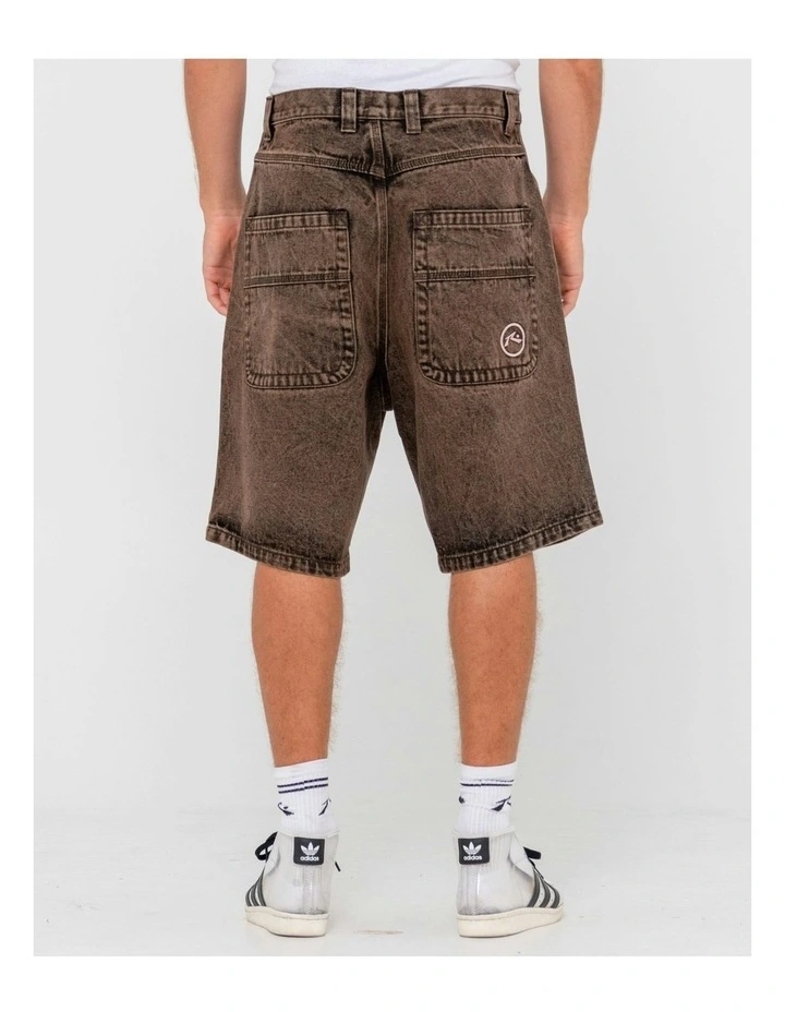 R Dot Baggy Overdye Jort in Brown image 2