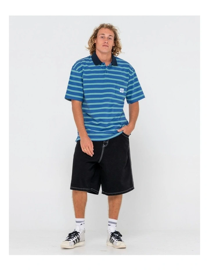 R Dot Baggy Jort in Black image 7