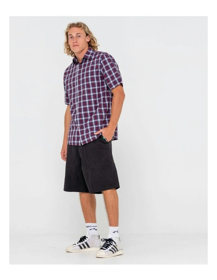 Datsun Check Short Sleeve Shirt in Red image 6