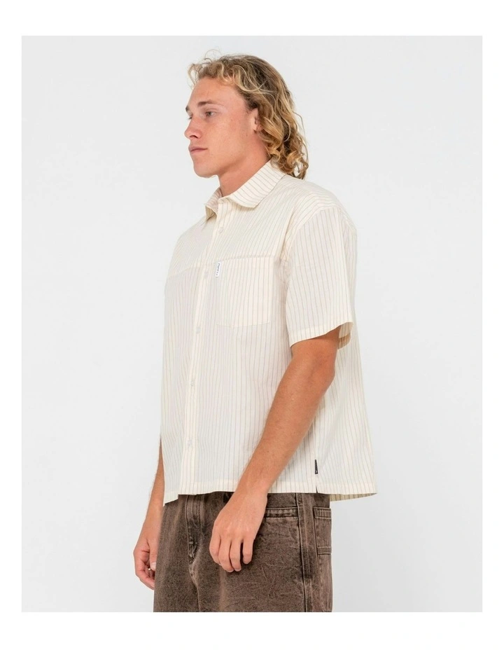 Boxed Short Sleeve Shirt in Natural image 3