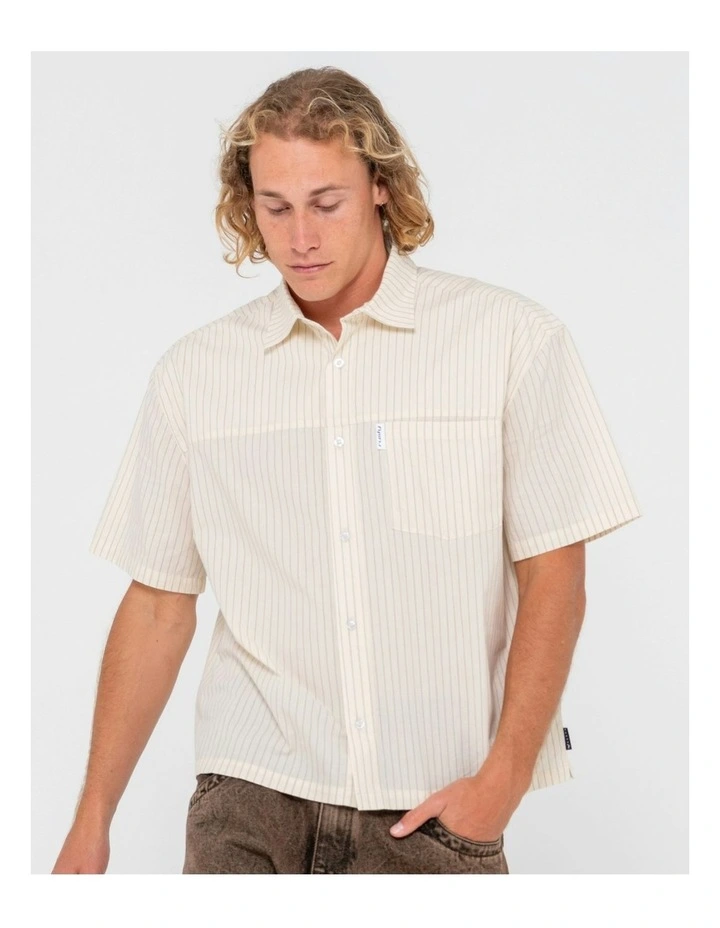 Boxed Short Sleeve Shirt in Natural image 4