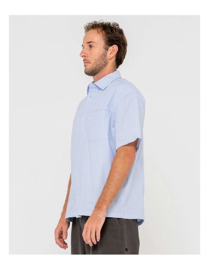Boxed Short Sleeve Shirt in Blue image 3