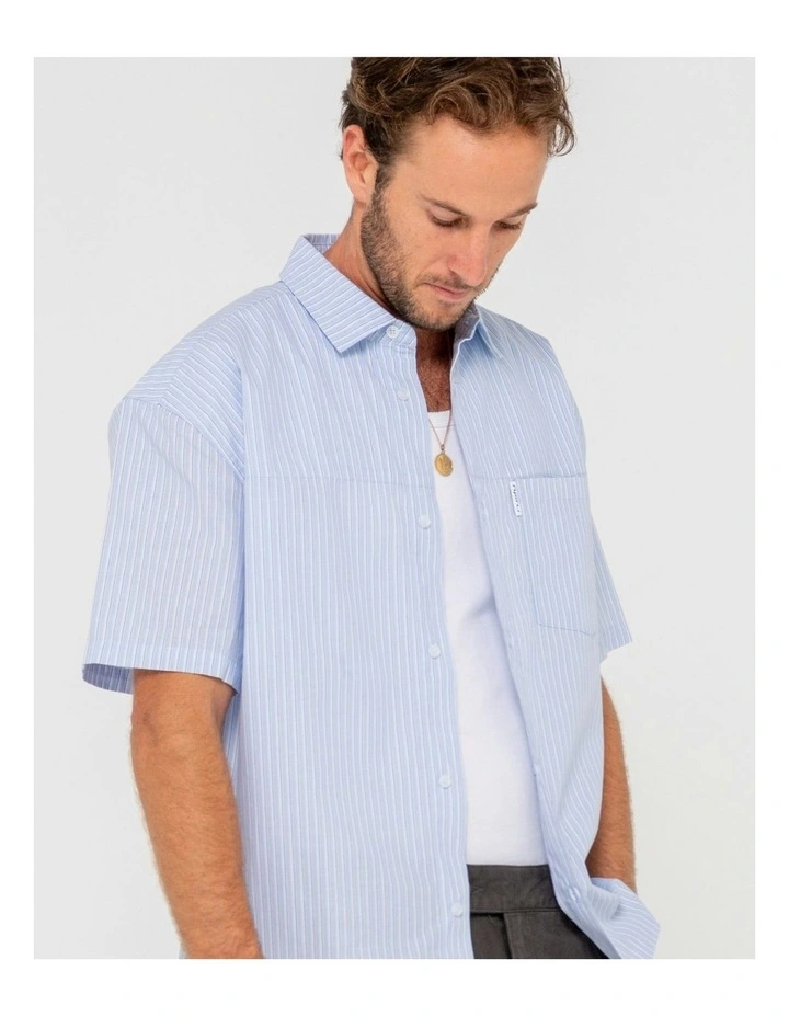Boxed Short Sleeve Shirt in Blue image 4