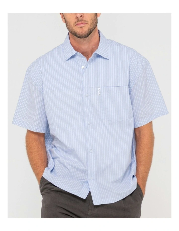 Boxed Short Sleeve Shirt in Blue image 5