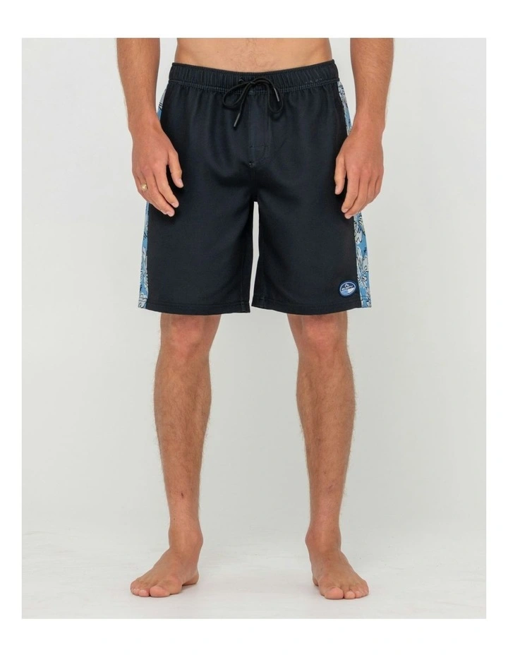 Piped Viscus Elastic Boardshorts in Black image 1