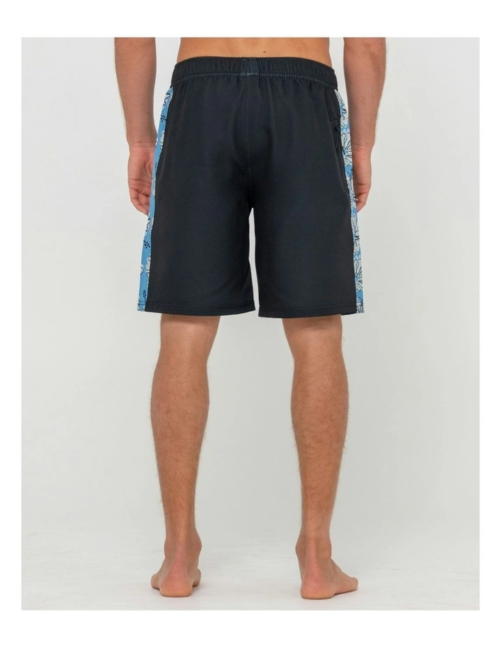 Piped Viscus Elastic Boardshorts in Black image 2