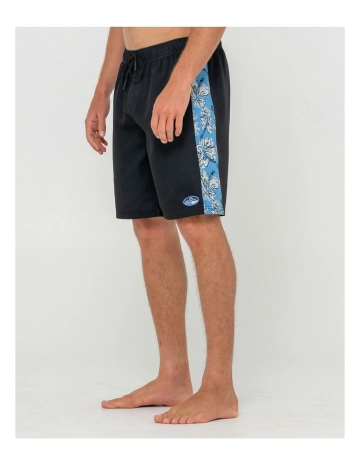 Piped Viscus Elastic Boardshorts in Black image 3