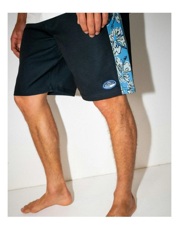 Piped Viscus Elastic Boardshorts in Black image 4
